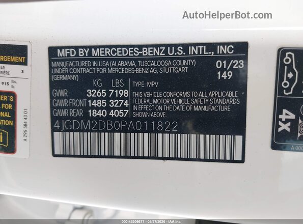 4JGDM2DB0PA011822 2023 MERCEDES-BENZ EQS 450+ SUV White Vista del compartimento del motor