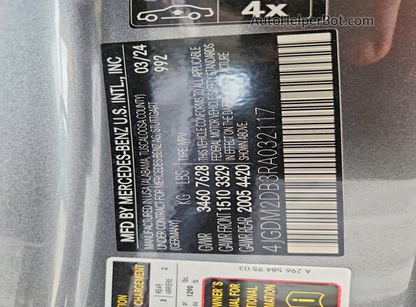 4JGDM2DB3RA032117 2024 MERCEDES-BENZ EQS Gray VIN sticker view