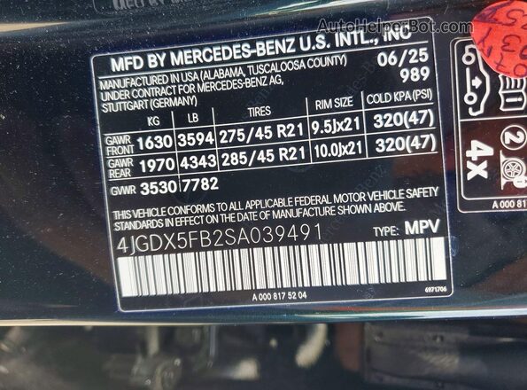 4JGDX5FB2SA039491 2025 MERCEDES-BENZ EQS Green ძრავის განყოფილების ხედი