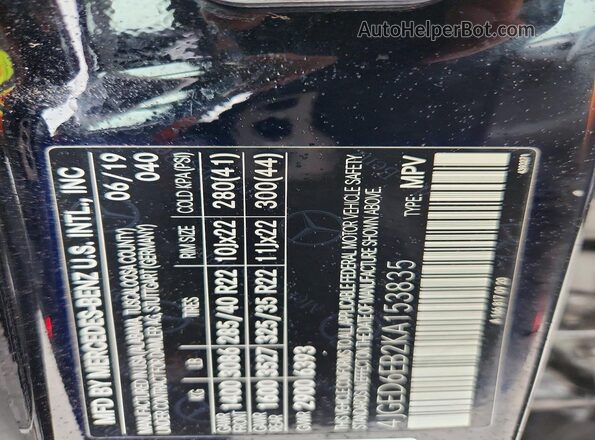 4JGED6EB2KA153835 2019 MERCEDES-BENZ GLE Черный Панорамный вид салона 360°