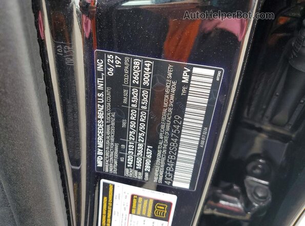 4JGFB4FB2SB475429 2025 MERCEDES-BENZ GLE Black Vista de la etiqueta del VIN