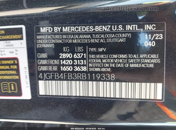 4JGFB4FB3RB119338 2024 MERCEDES-BENZ GLE 350 Black Vista del compartimento del motor