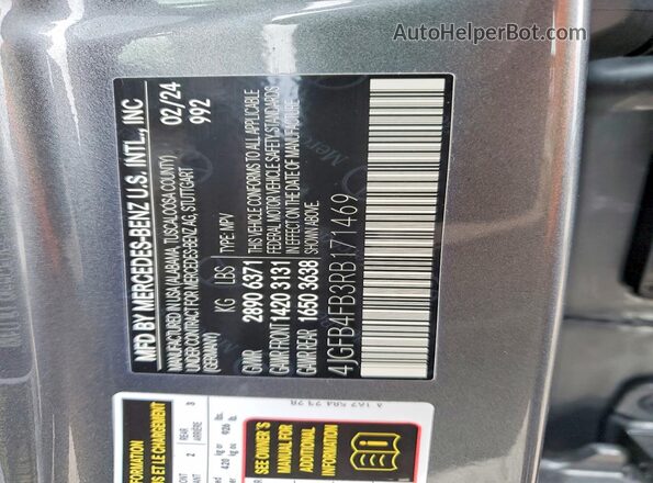 4JGFB4FB3RB171469 2024 MERCEDES-BENZ GLE Gray Widok wnętrza 360 stopni