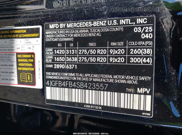 4JGFB4FB4SB423557 2025 MERCEDES-BENZ GLE 350 Black Vista del compartimento del motor