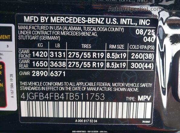 4JGFB4FB4TB511753 2026 MERCEDES-BENZ GLE 350 Black ძრავის განყოფილების ხედი