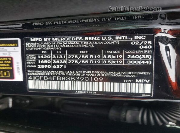 4JGFB4FB8SB390109 2025 MERCEDES-BENZ GLE Black 