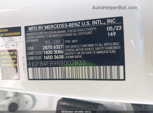 4JGFB4FB9RB002833 2024 MERCEDES-BENZ GLE 350 White 