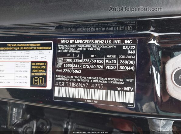 4JGFB4JB6NA714255 2022 MERCEDES-BENZ GLE 350 Black Engine compartment view