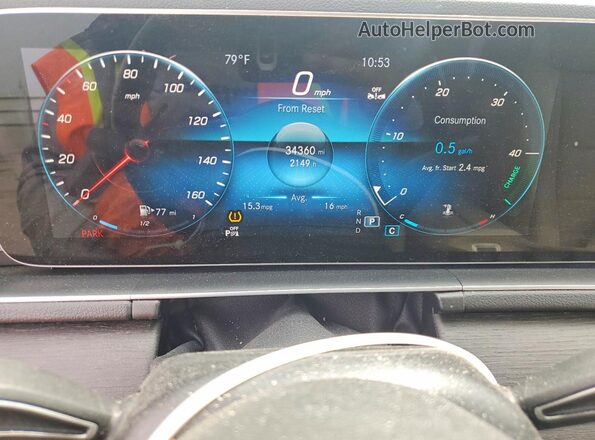 4JGFB4KBXMA523421 2021 MERCEDES-BENZ GLE Gray Widok zestawu wskaźników