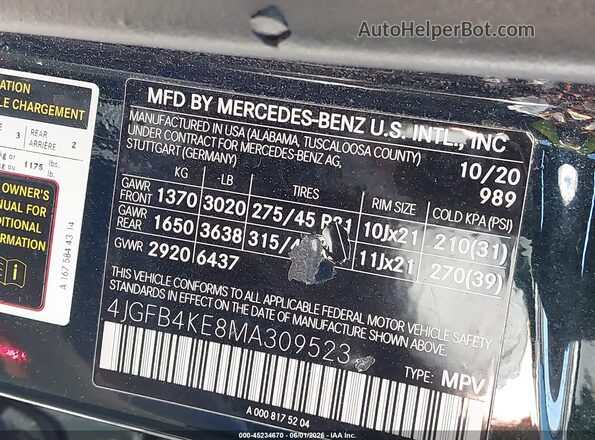 4JGFB4KE8MA309523 2021 MERCEDES-BENZ GLE 350 Green 