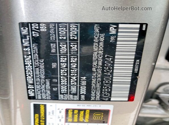 4JGFB5KB0LA259047 2020 MERCEDES-BENZ GLE Tan 