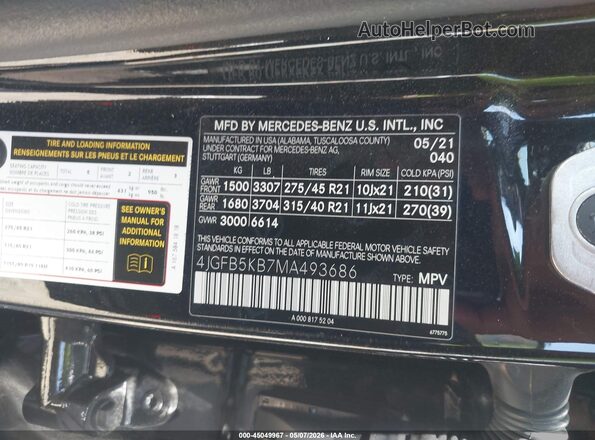 4JGFB5KB7MA493686 2021 MERCEDES-BENZ GLE 450 Black Вид підкапотного простору