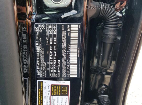 4JGFD5KB2TB561380 2026 MERCEDES-BENZ GLE Black Widok naklejki z numerem VIN