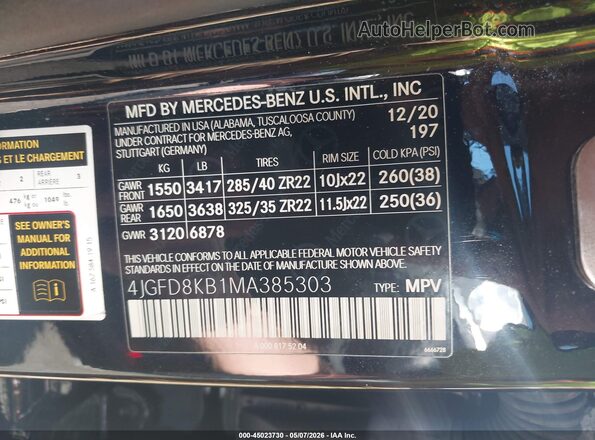 4JGFD8KB1MA385303 2021 MERCEDES-BENZ AMG GLE 63 COUPE Black Widok komory silnika