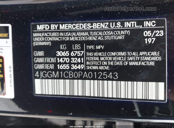 4JGGM1CB0PA012543 2023 MERCEDES-BENZ EQE 350 SUV Black Widok komory silnika