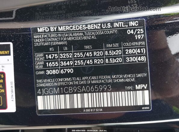 4JGGM1CB9SA065993 2025 MERCEDES-BENZ EQE 350 SUV Черный Вид подкапотного пространства