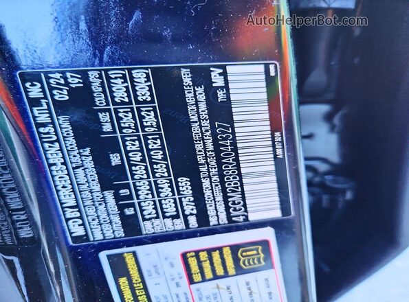 4JGGM2BB8RA044327 2024 MERCEDES-BENZ EQE Black Vista de la etiqueta del VIN