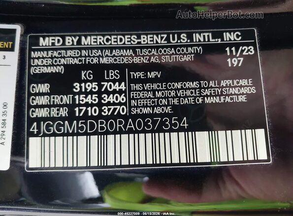 4JGGM5DB0RA037354 2024 MERCEDES-BENZ AMG Black Engine compartment view