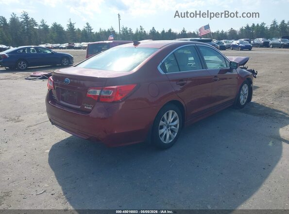 4S3BNAC63H3008376 2017 SUBARU LEGACY Красный Задняя правая четверть