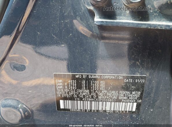 4S3BWAC63P3009801 2023 SUBARU LEGACY Blue Вид підкапотного простору