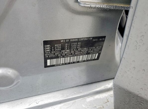 4S3BWAF61S3027976 2025 SUBARU LEGACY Gray 