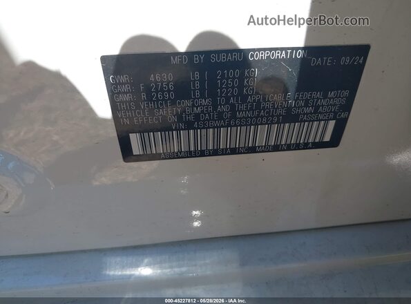 4S3BWAF66S3008291 2025 SUBARU LEGACY White Շարժիչի բաժամունքի տեսք