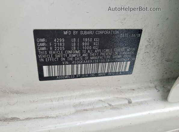 4S3GKAA69J3619519 2018 SUBARU IMPREZA White 