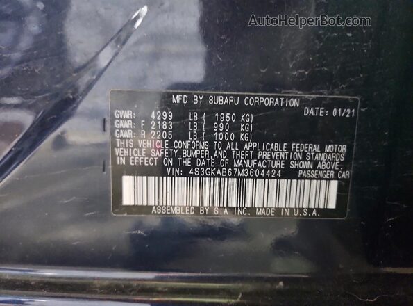 4S3GKAB67M3604424 2021 SUBARU IMPREZA Blue 
