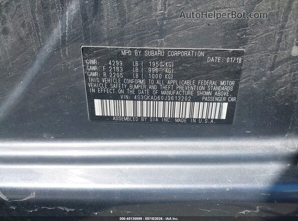 4S3GKAD60J3613202 2018 SUBARU IMPREZA Gray Widok komory silnika