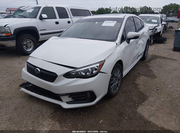 4S3GKAM63M3600772 2021 SUBARU IMPREZA White Առջևի ձախ երեք քառորդ տեսարան