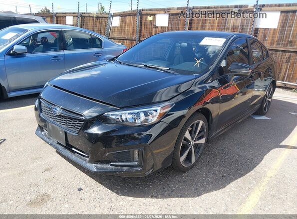 4S3GKAM65J3600963 2018 SUBARU IMPREZA Black წინა მარცხენა ხედი სამი მეოთხედიდან