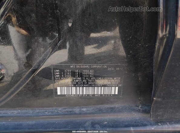 4S3GKAM65J3600963 2018 SUBARU IMPREZA Black ძრავის განყოფილების ხედი
