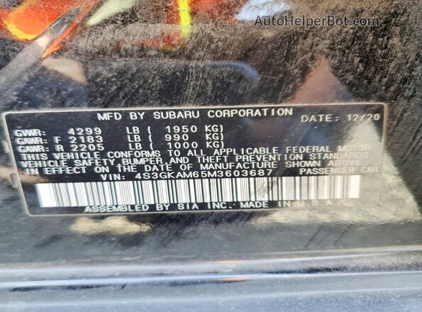 4S3GKAM65M3603687 2021 SUBARU IMPREZA Blue 