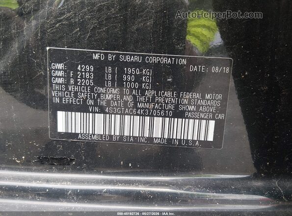 4S3GTAC64K3705610 2019 SUBARU IMPREZA Бежевый Вид подкапотного пространства