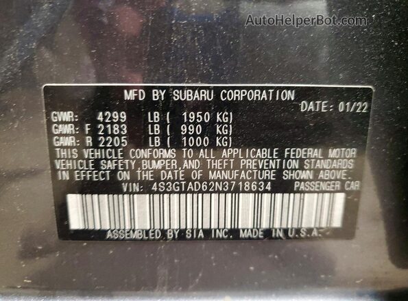 4S3GTAD62N3718634 2022 SUBARU IMPREZA Silver 