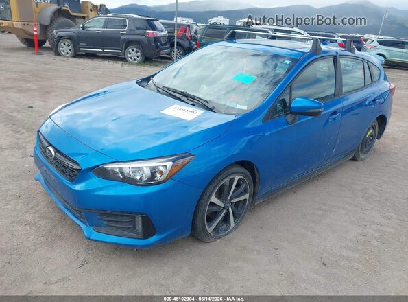 4S3GTAM64P3718833 2023 SUBARU IMPREZA Blue წინა მარცხენა ხედი სამი მეოთხედიდან