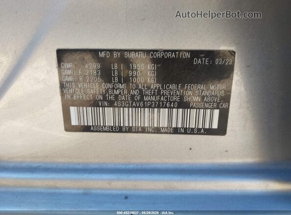 4S3GTAV61P3717640 2023 SUBARU IMPREZA Silver ძრავის განყოფილების ხედი