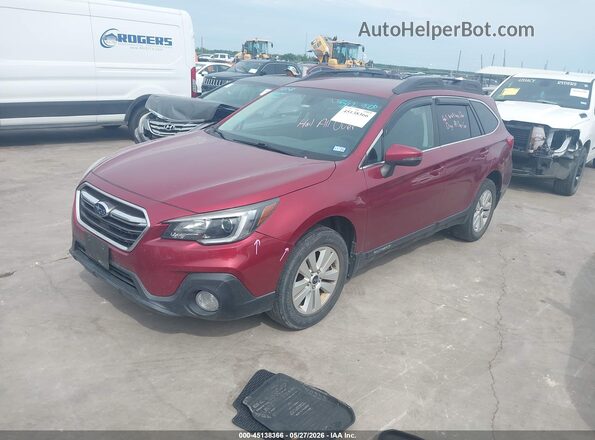 4S4BSAFC6K3251127 2019 SUBARU OUTBACK Maroon Առջևի ձախ երեք քառորդ տեսարան