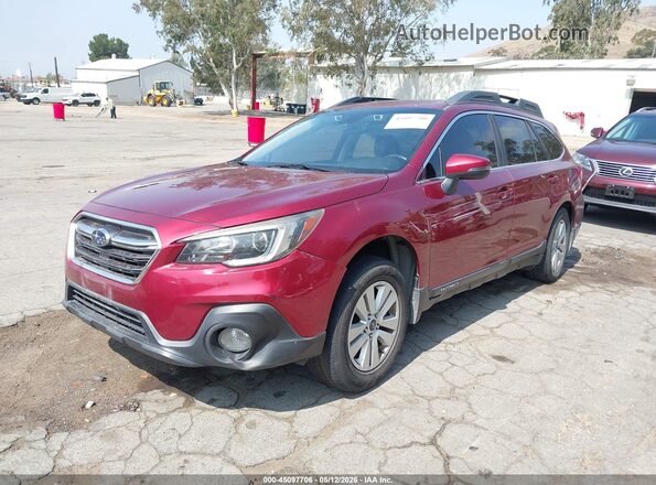4S4BSAHC1K3210157 2019 SUBARU OUTBACK Burgundy Przód lewy