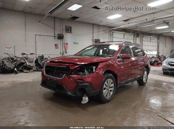 4S4BSAHC6K3285808 2019 SUBARU OUTBACK Red წინა მარცხენა ხედი სამი მეოთხედიდან