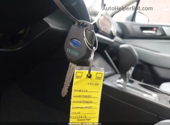 4S4BSAHC6K3310478 2019 SUBARU OUTBACK Blue Առջևի վահանակի տեսք