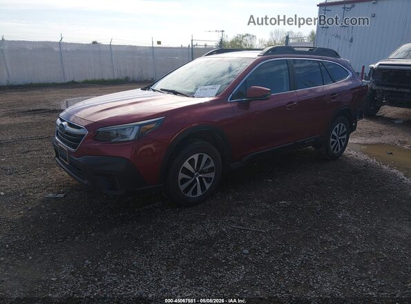 4S4BTACC6M3204748 2021 SUBARU OUTBACK Red Առջևի ձախ երեք քառորդ տեսարան