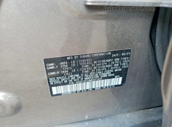 4S4BTAFC4M3221432 2021 SUBARU OUTBACK Brown Widok komory silnika