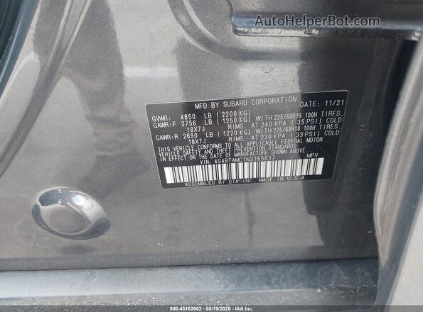 4S4BTAMC1N3165017 2022 SUBARU OUTBACK Серый Вид подкапотного пространства
