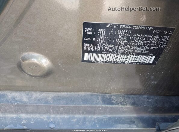 4S4BTANC5L3103549 2020 SUBARU OUTBACK Зеленый Вид подкапотного пространства