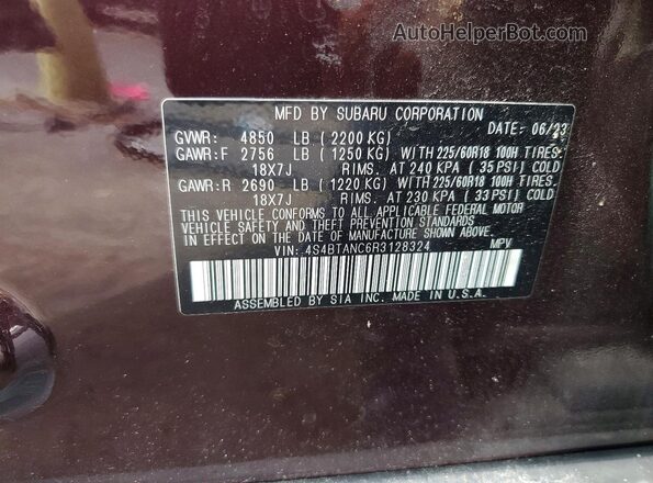 4S4BTANC6R3128324 2024 SUBARU OUTBACK Purple 