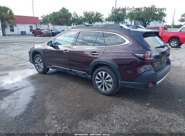 4S4BTAPC0S3156977 2025 SUBARU OUTBACK Burgundy Trasero izquierdo