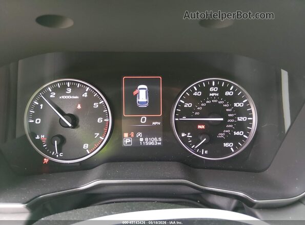4S4BTGKD8L3258581 2020 SUBARU OUTBACK White უკანა სავარძლების ხედი