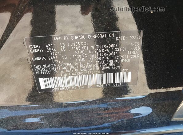 4S4GUHD66T3742014 2026 SUBARU CROSSTREK Black Շարժիչի բաժամունքի տեսք
