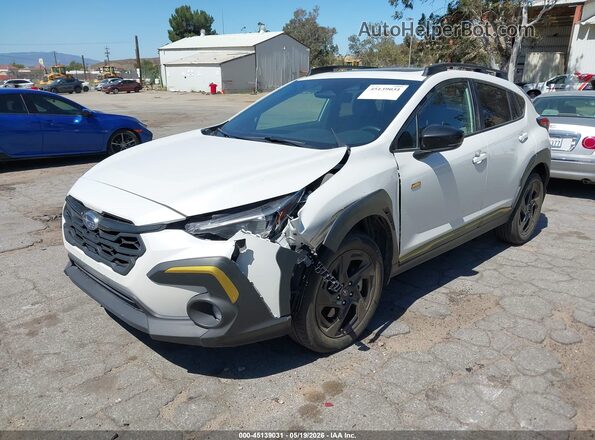 4S4GUHF61R3720699 2024 SUBARU CROSSTREK White წინა მარცხენა ხედი სამი მეოთხედიდან